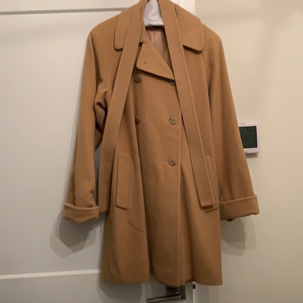 Brooks Brothers Tan Wool Pea Coat, Size 8